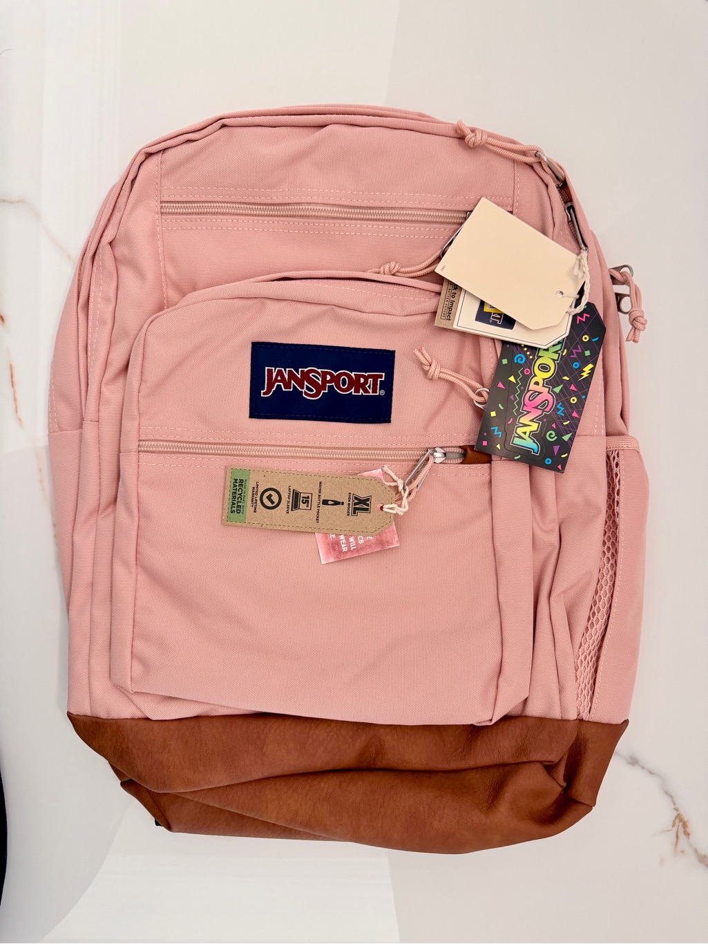 Jansport Backpack Misty Rose Water Resistant 15” Laptop Cool Student 17.5”